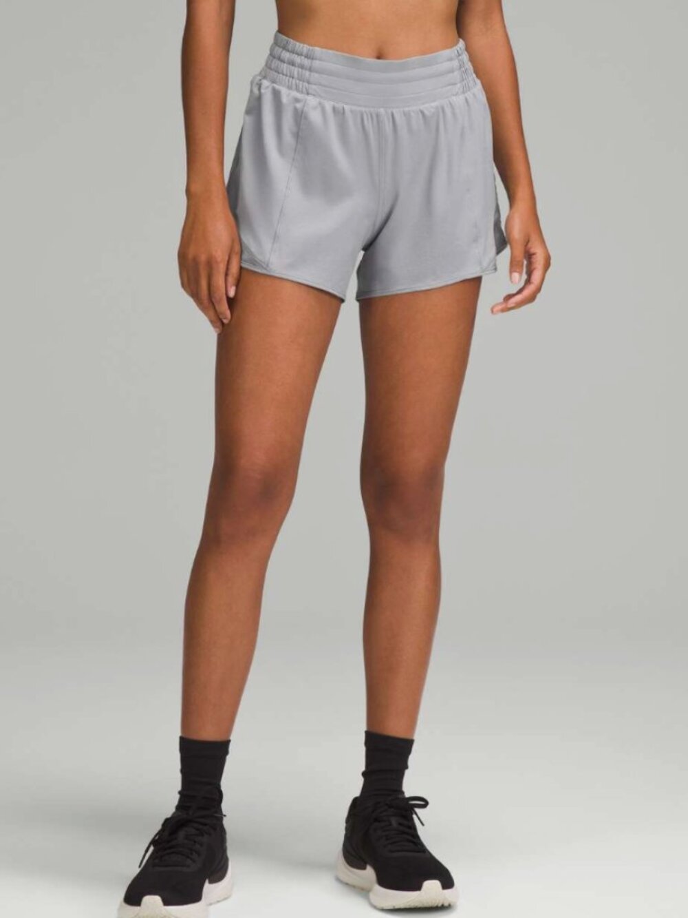 Lululemon Hotty Hot High-Rise Lined Short 4" Rhino Grey - 4